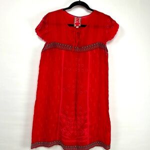 Johnny Was red dress size small